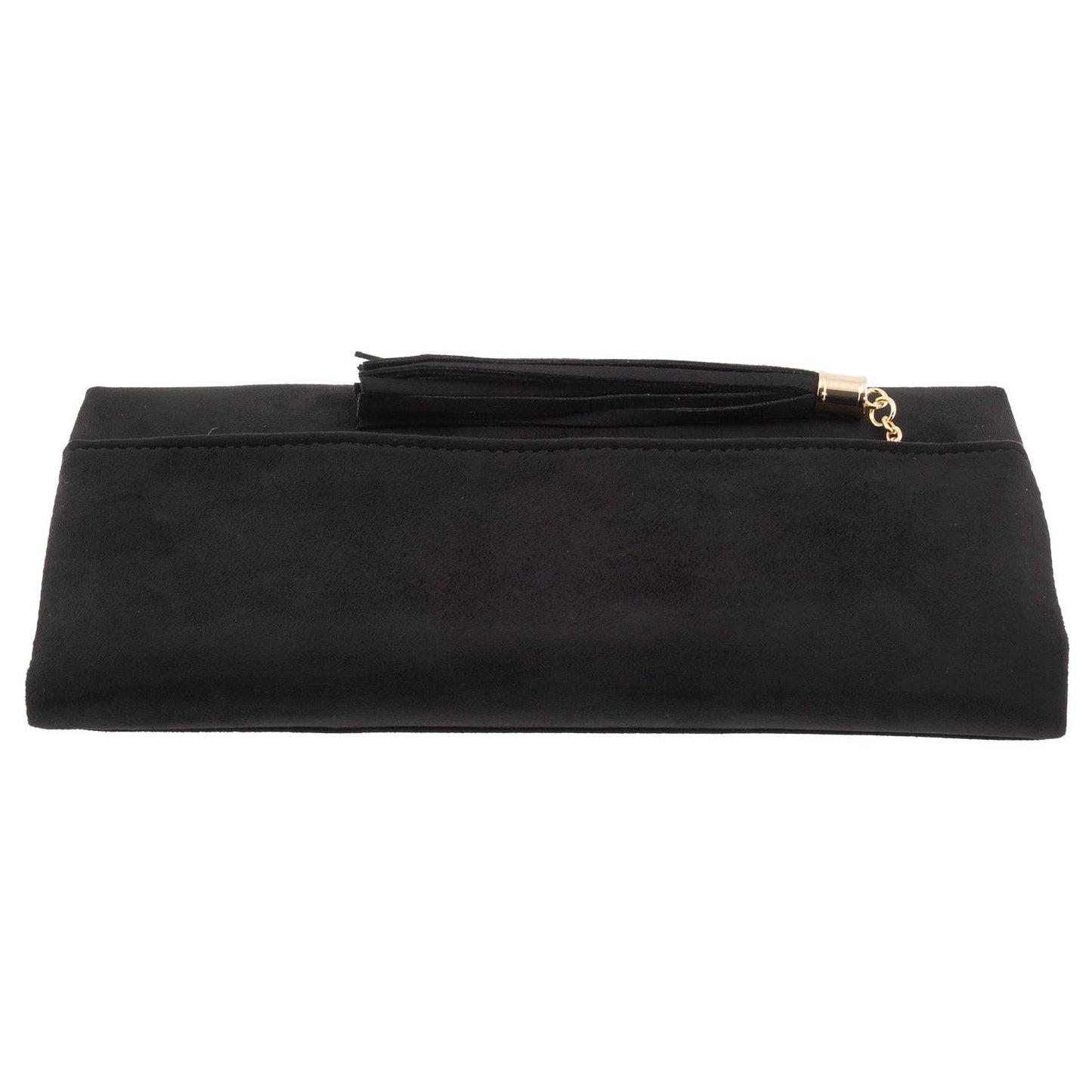 JNBFASHION.COM - Faux Micro Suede Foldover Clutch