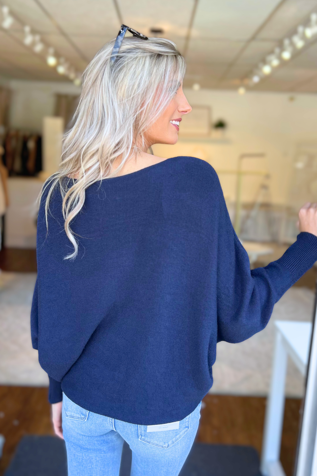 THE PERFECT CASHMERE BLEND SWEATER, Navy (IN STOCK!)
