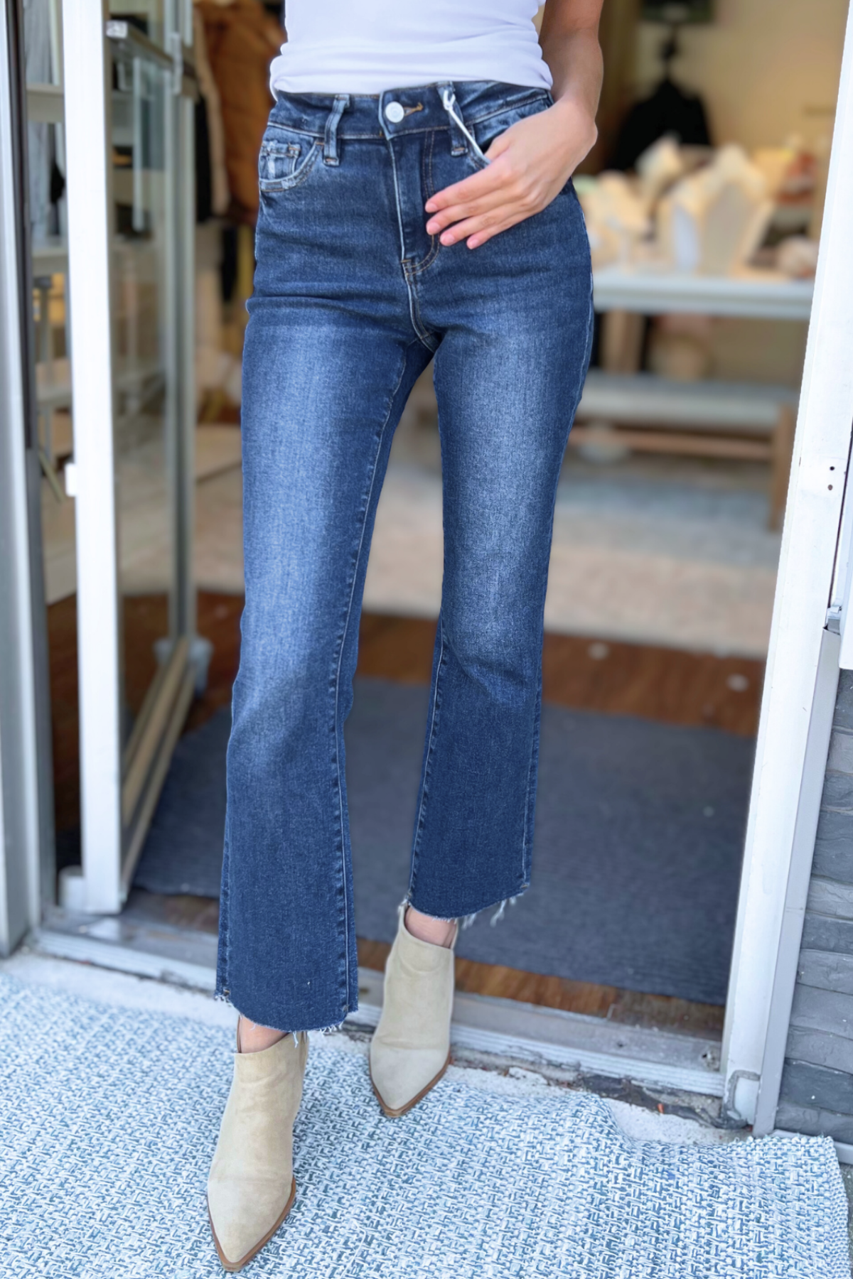 Lovervet by VERVET - HIGH RISE MINI BOOTCUT JEANS LV1510