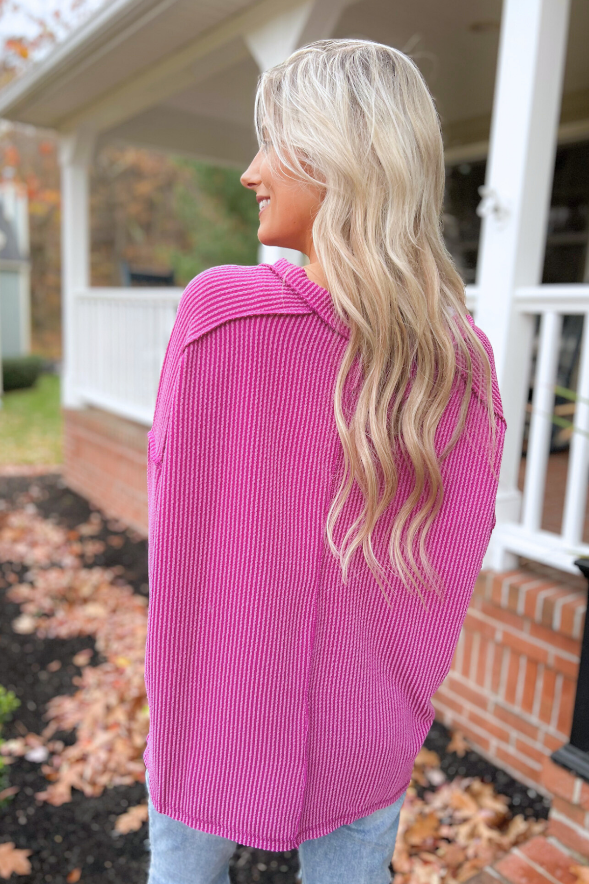 The Emily Corded Top, Plum (SHIPS IN 2-3 WEEKS)