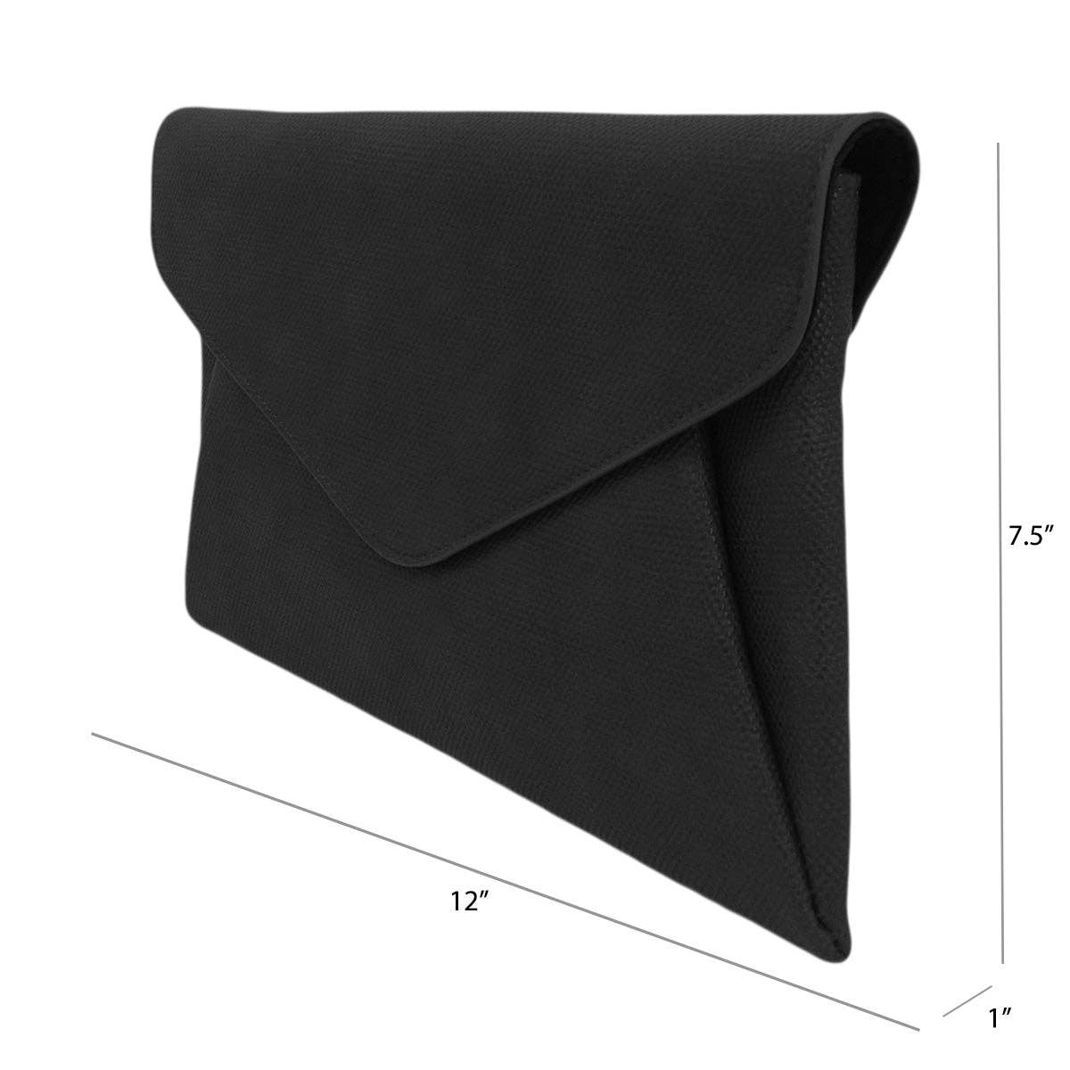 JNBFASHION.COM - Synthetic Leather Double Pocket Envelop Clutch
