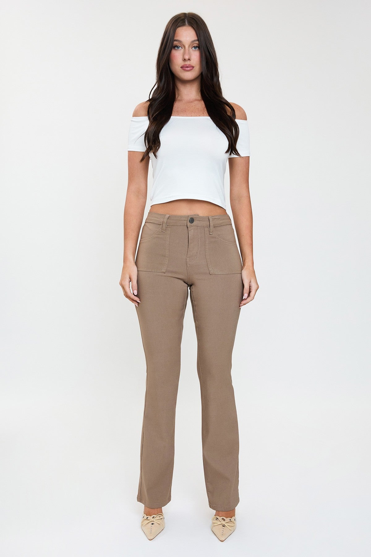 YMI Hyperstretch Bootcut Pants, Cocoa (SHIPS IN 2-3 WEEKS) (Copy)