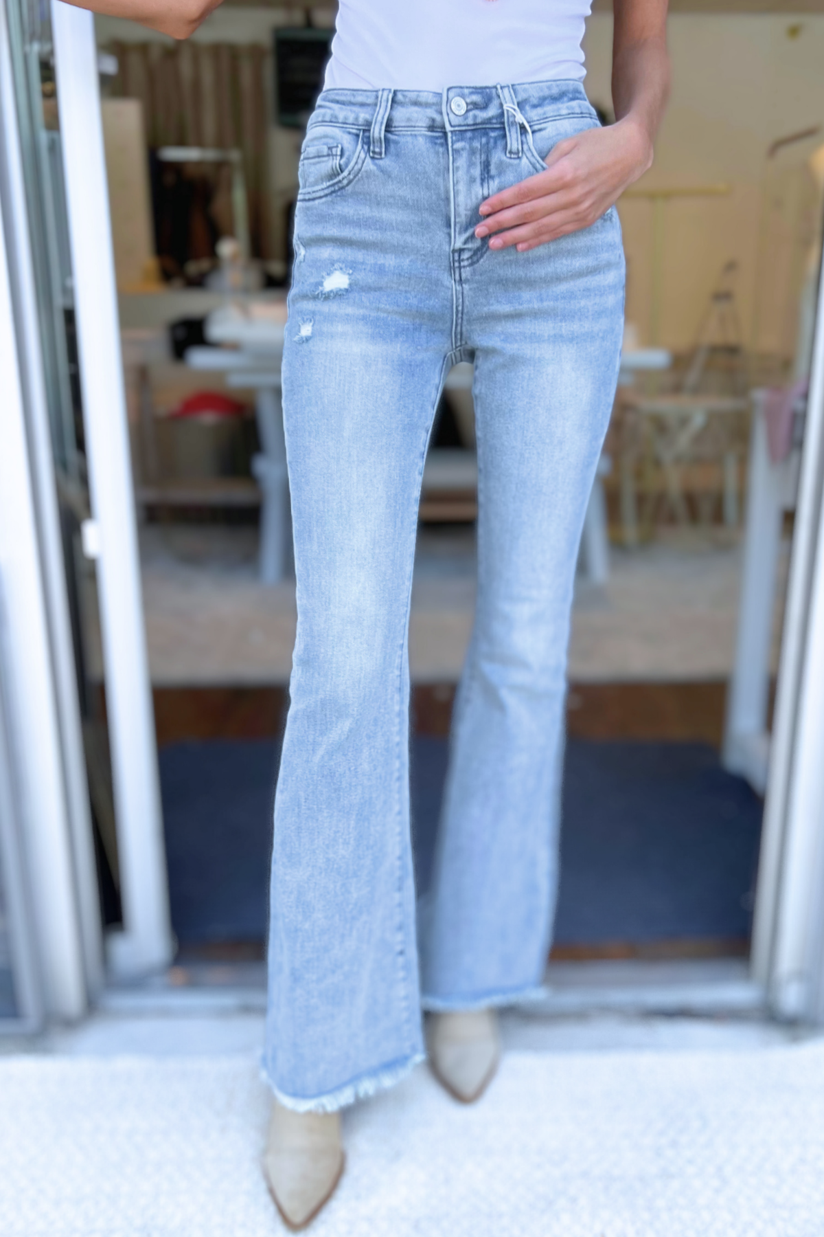 Lovervet by VERVET - HIGH RISE CLASSIC FLARE JEANS LV1041