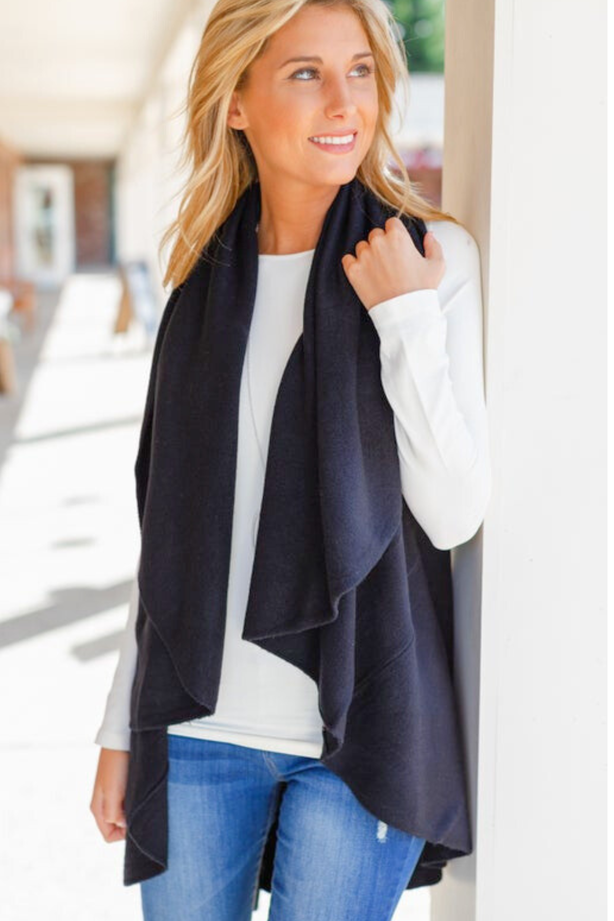 Can't Miss Me Wrap/Vest, Black (SHIPS IN 1-2 WEEKS)