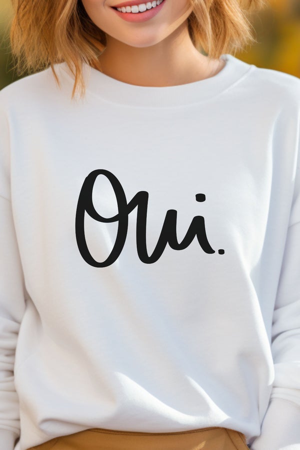 Oui Sweatshirt, Super Soft, Charcoal or White