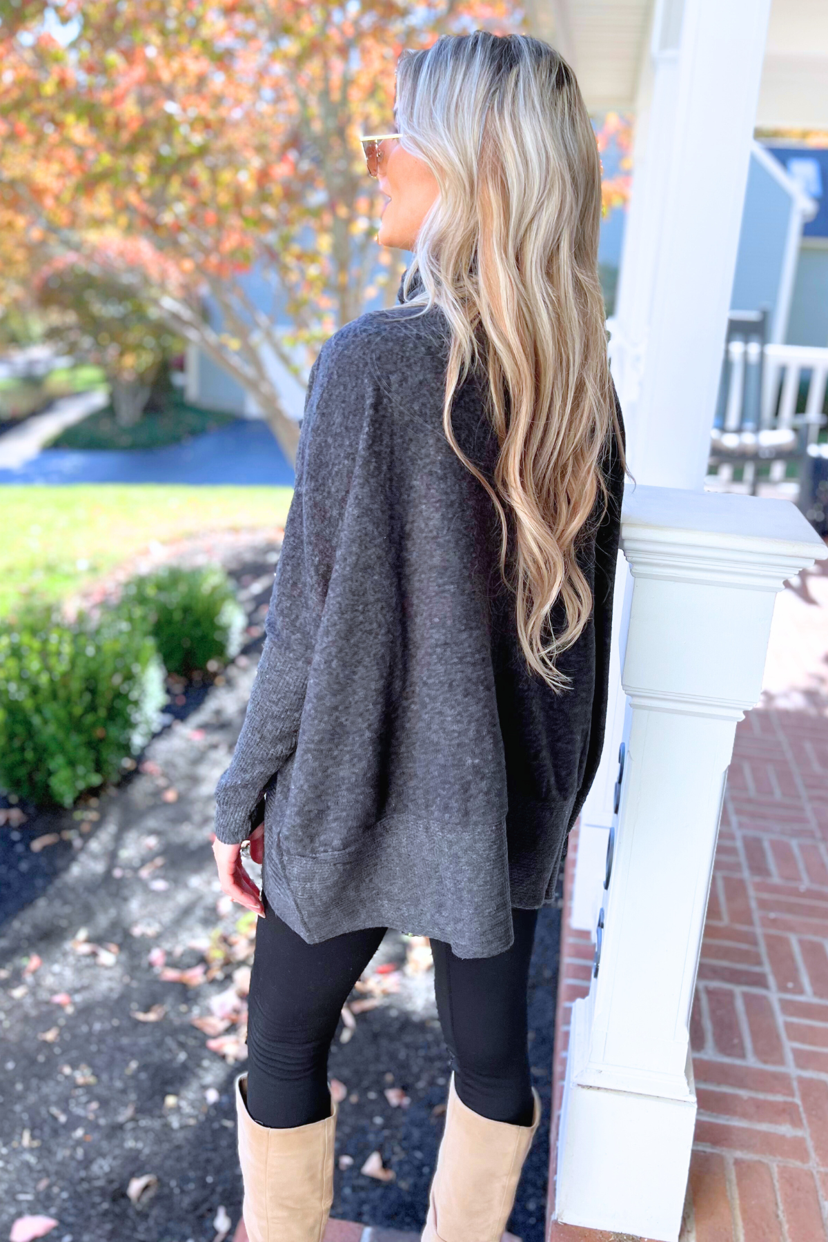 Wish You Were Here Tunic, Black (SHIPS IN 1-2 WEEKS)