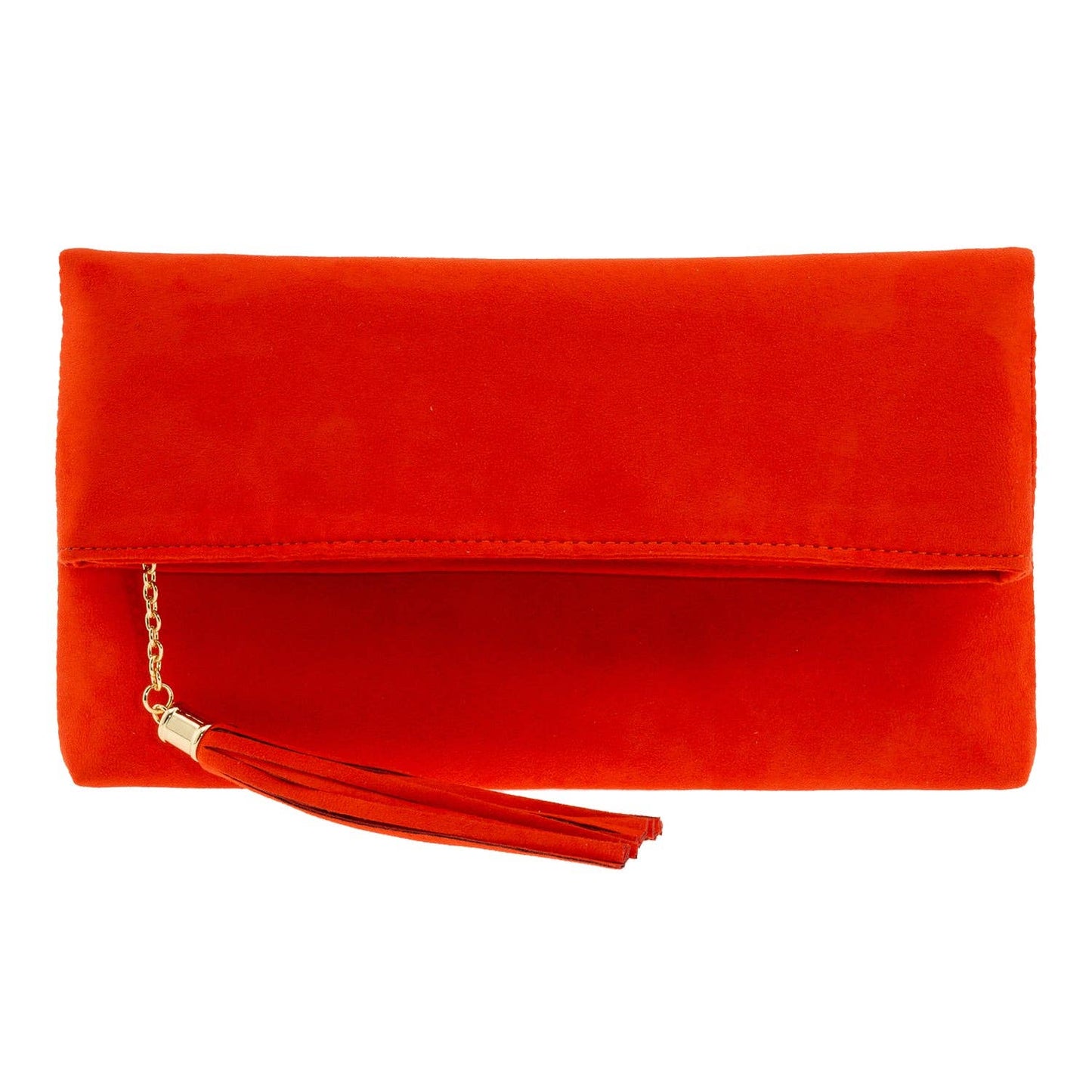 JNBFASHION.COM - Faux Micro Suede Foldover Clutch
