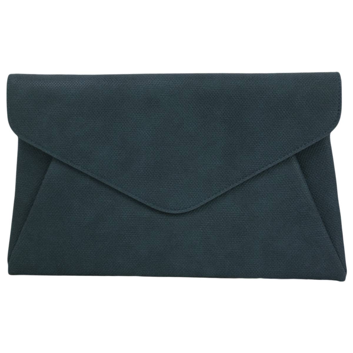 JNBFASHION.COM - Synthetic Leather Double Pocket Envelop Clutch