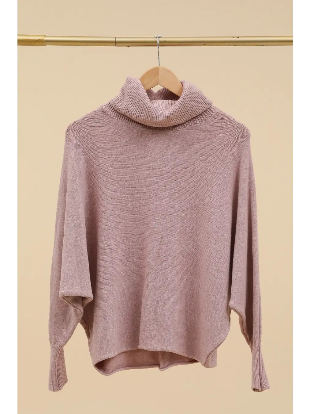 THE PERFECT CASHMERE BLEND TURTLENECK SWEATER, Dusty Pink (SHIPS IN 2-3 WEEKS)