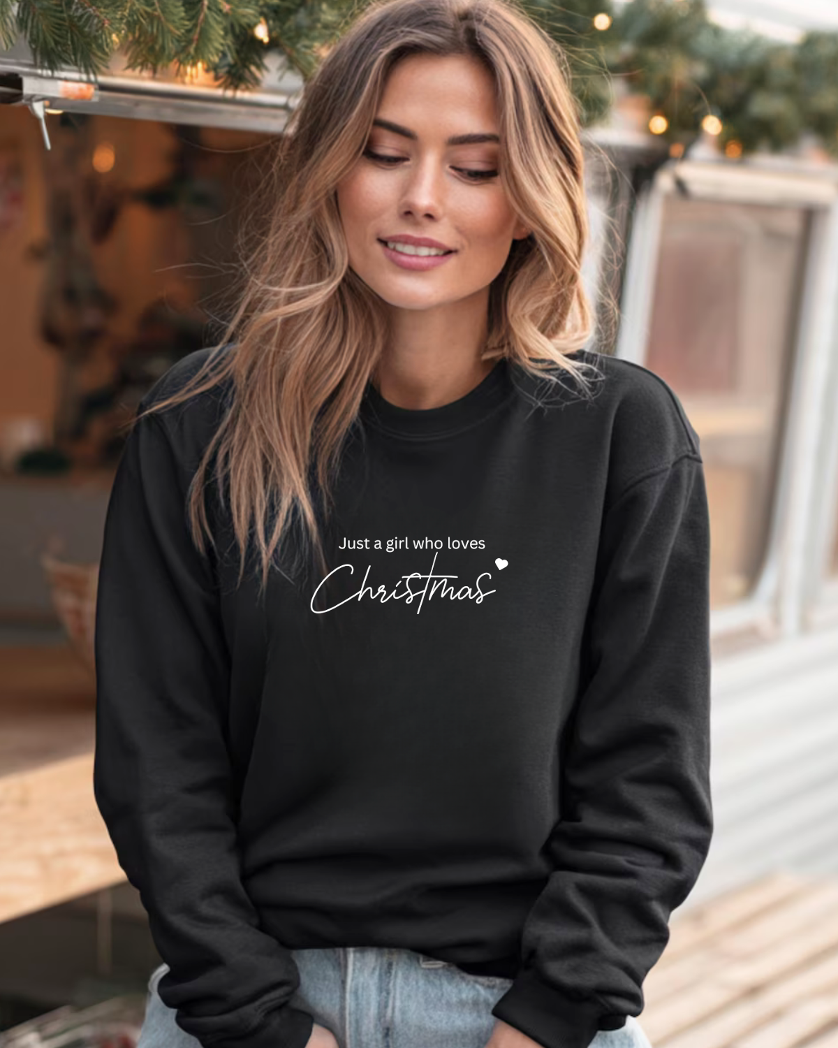 Just a Girl Who Loves Christmas Script, Sweatshirt