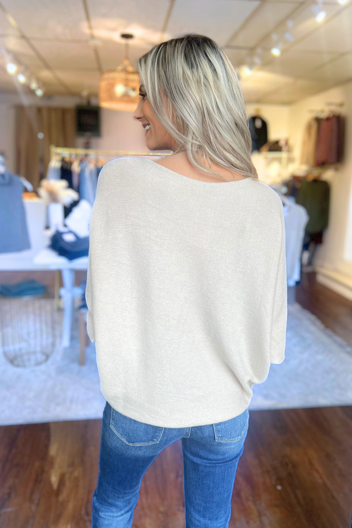 THE PERFECT CASHMERE BLEND SWEATER, Beige (SHIPS IN 1 WEEK)