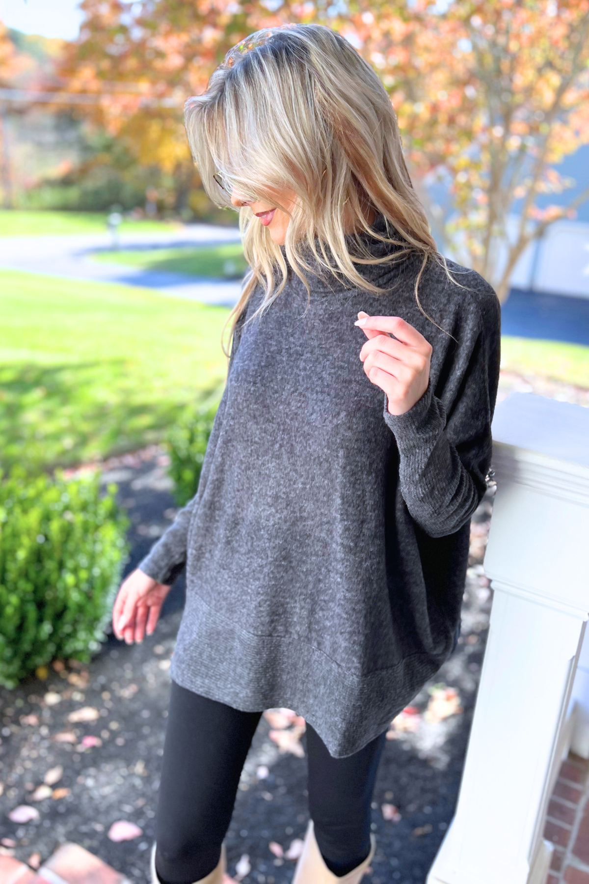 Wish You Were Here Tunic, Black (SHIPS IN 1-2 WEEKS)