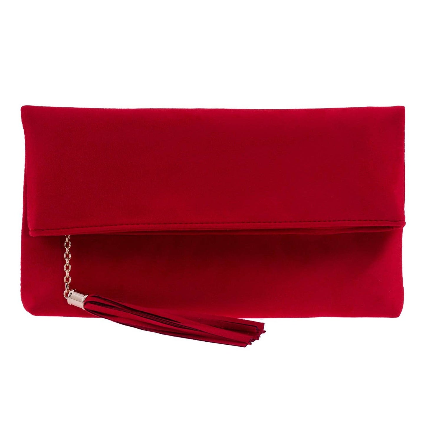 JNBFASHION.COM - Faux Micro Suede Foldover Clutch