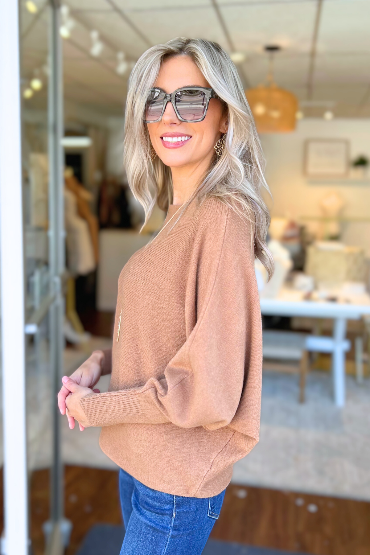 THE PERFECT CASHMERE BLEND SWEATER, Brown/Camel (IN STOCK!)