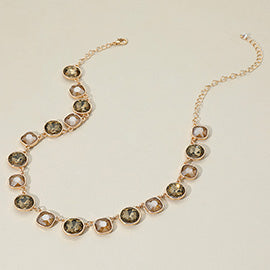 CZ Statement Necklace, Taupe