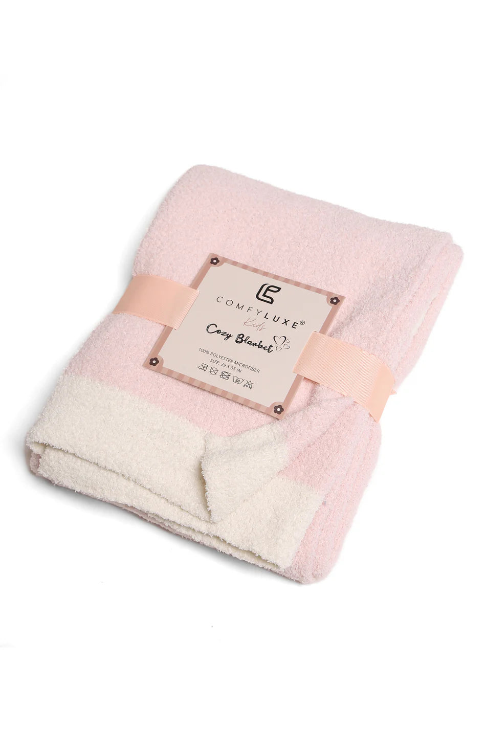Comfy Luxe Children's Knit Blanket, Solid, Pink (SHIPS IN 1-2 WEEKS)