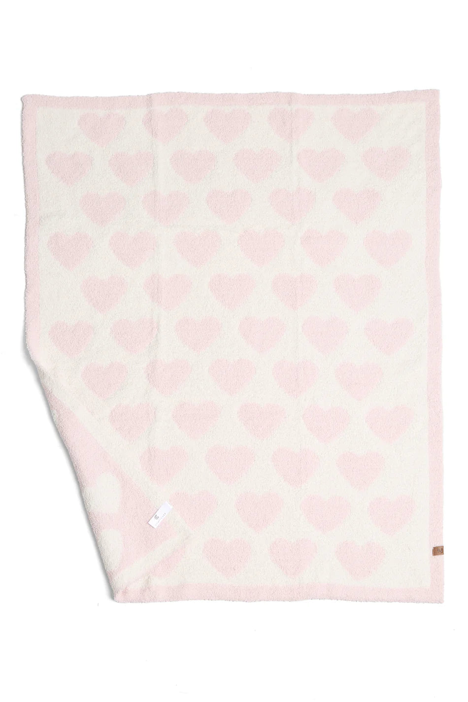 Comfy Luxe Children's Knit Blanket, Heart, Lt Pink (SHIPS IN 1-2 WEEKS)