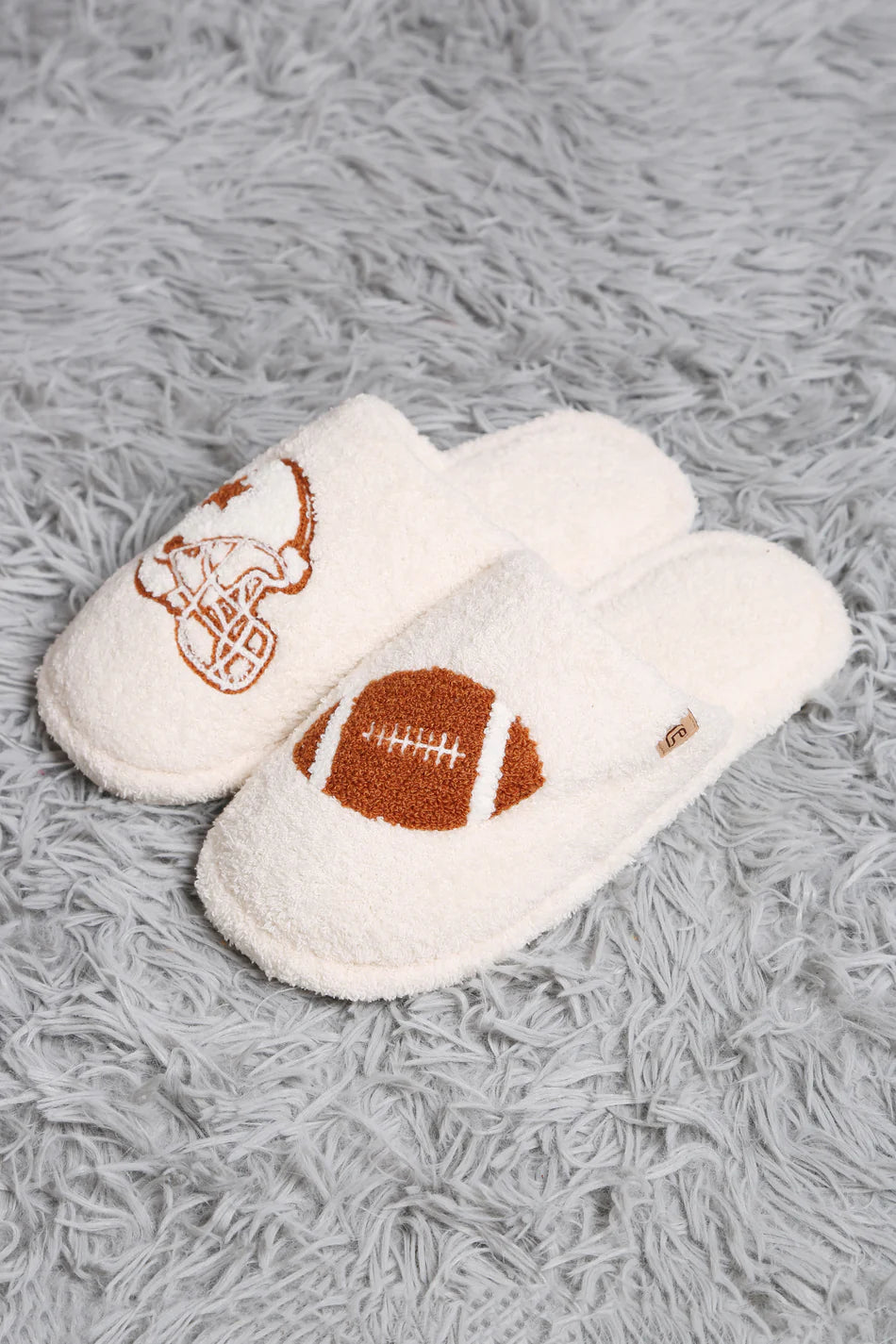 Comfy Luxe, Closed Toe Slippers, FOOTBALL (SHIPS IN 1-2 WEEKS)