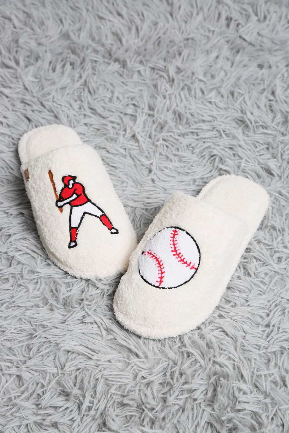 Comfy Luxe, Closed Toe Slippers, Baseball (SHIPS IN 1-2 WEEKS)