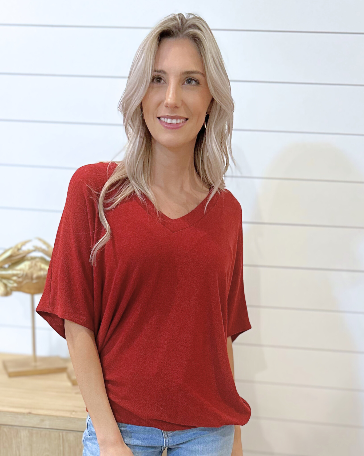 The Margot Top, Burgundy