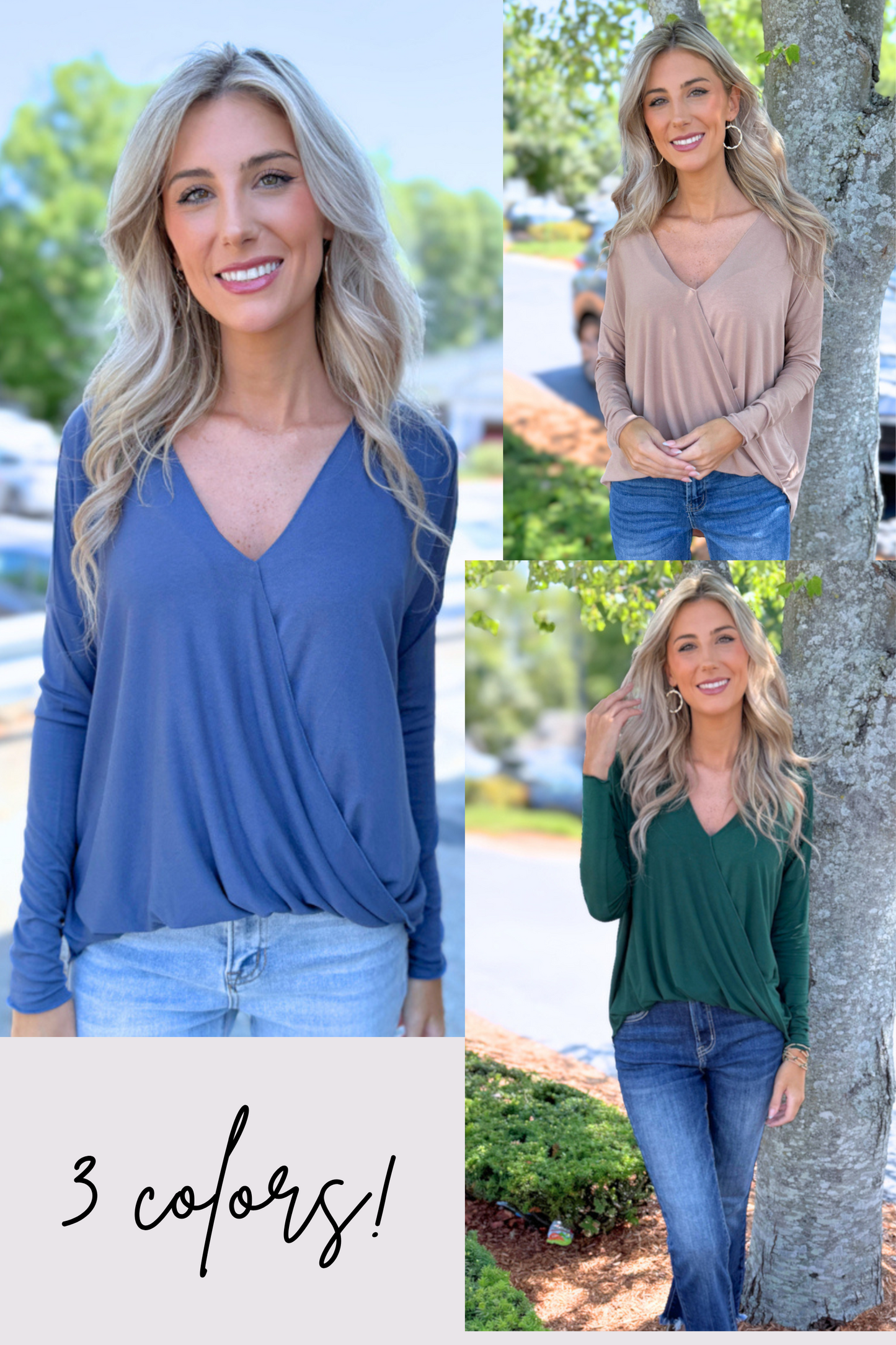 HYFVE - Draped Long Sleeve Surplice Top