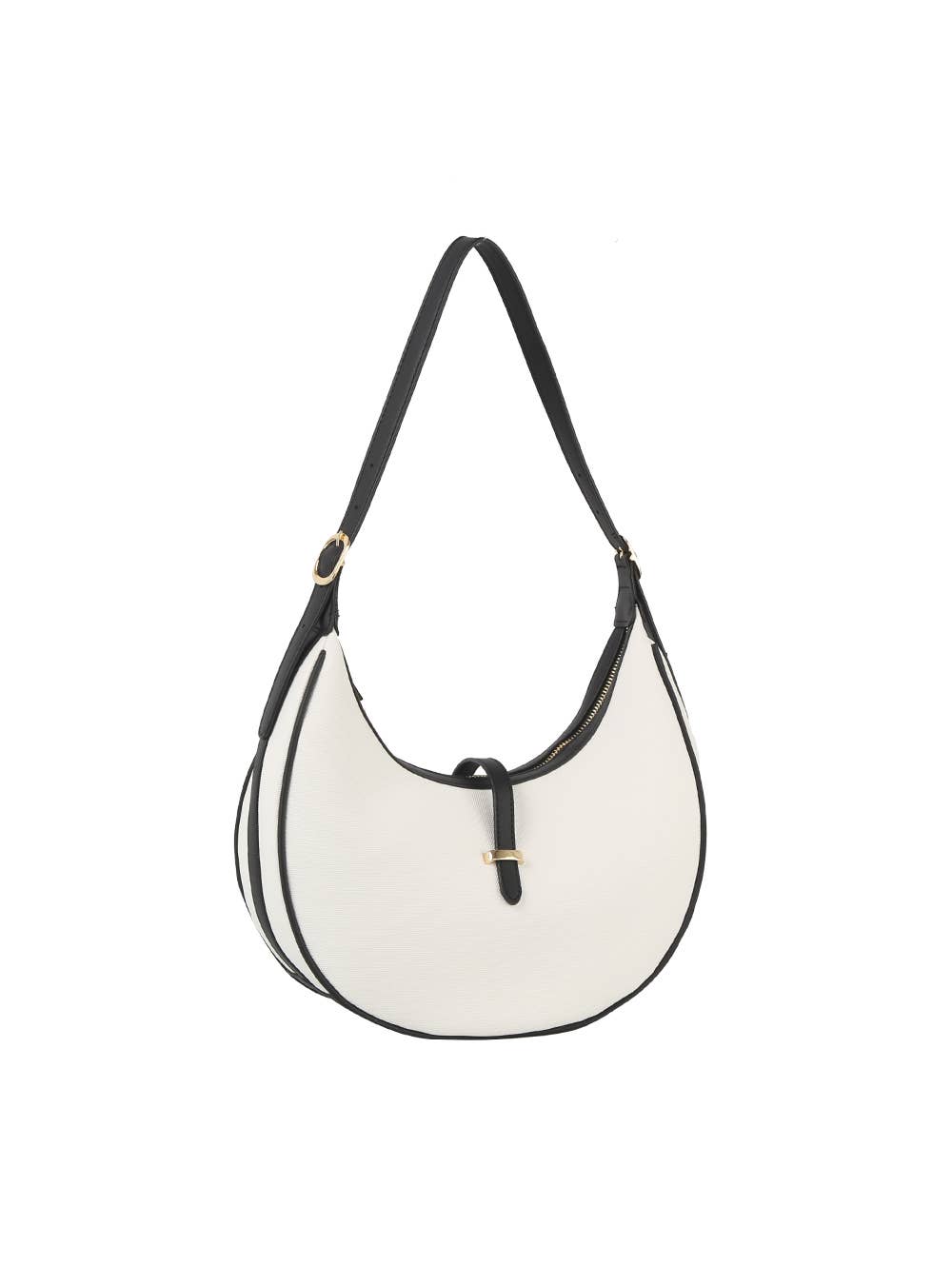 HR CORP - Calin collection Canvas Vegan Leather Crescent Shoulder bag