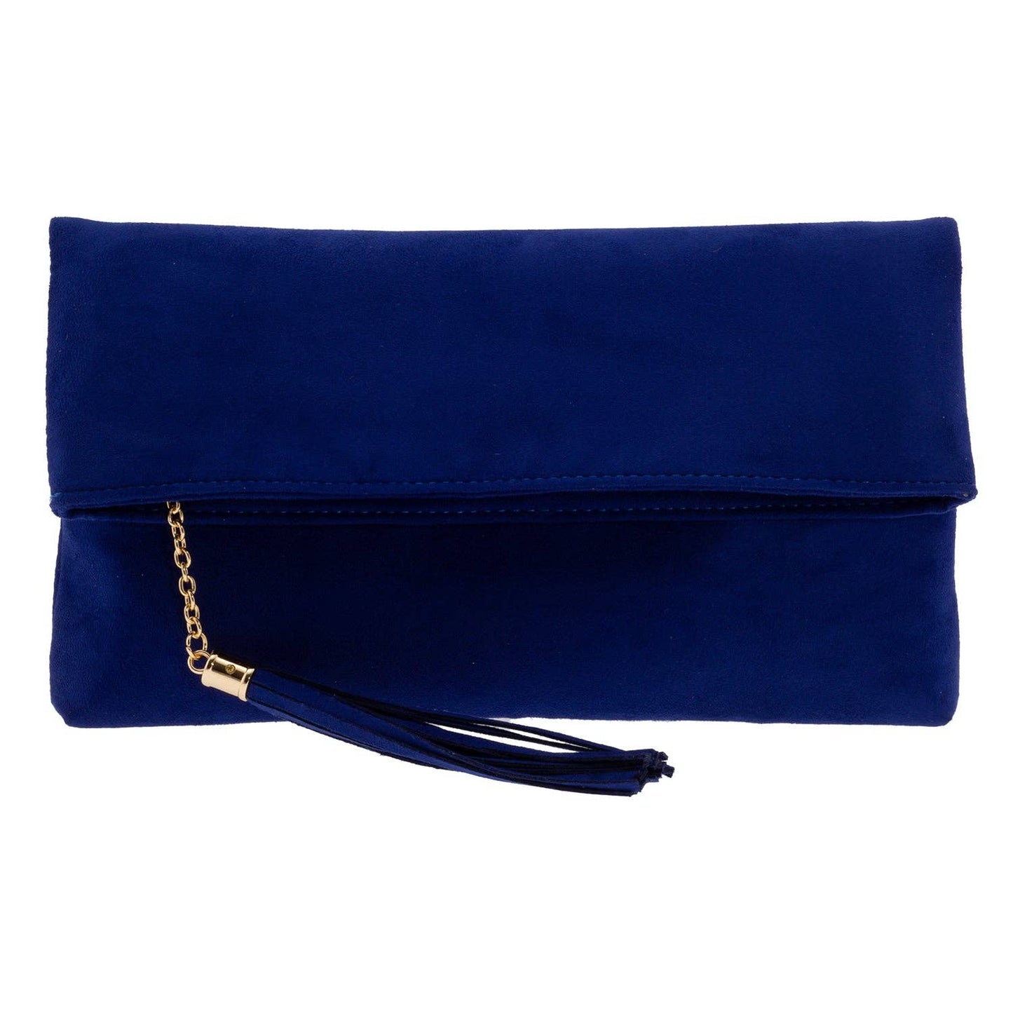 JNBFASHION.COM - Faux Micro Suede Foldover Clutch