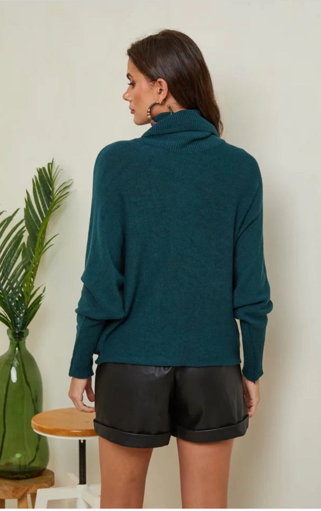 THE PERFECT CASHMERE BLEND TURTLENECK SWEATER, Dk Green (SHIPS IN 2-3 WEEKS)