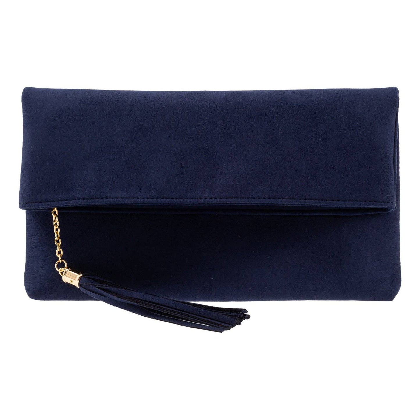 JNBFASHION.COM - Faux Micro Suede Foldover Clutch