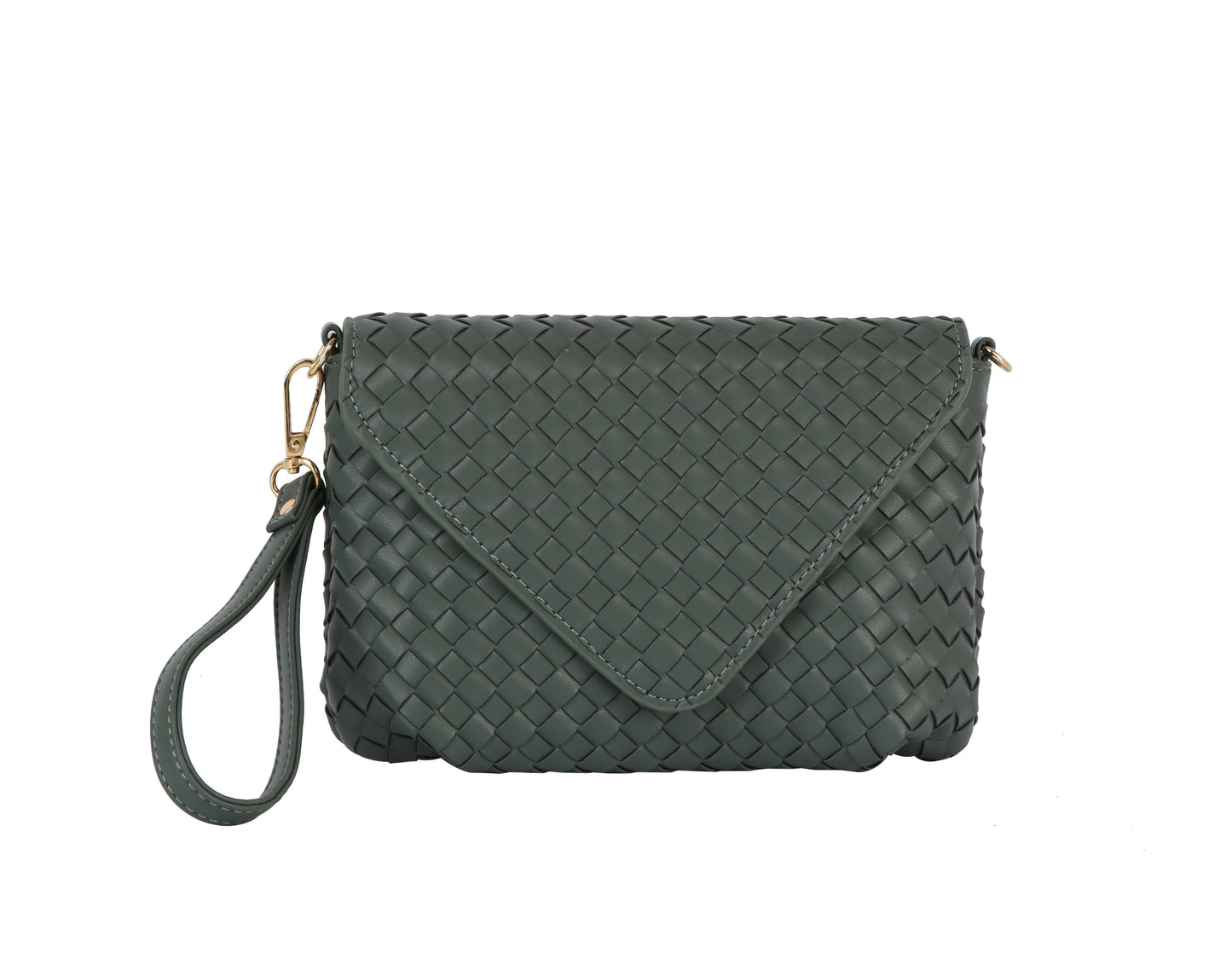 HR CORP - Ecostitch woven envelope clutch crossbody bag
