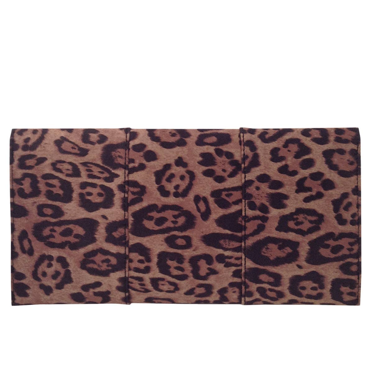 JNBFASHION.COM - Faux Suede Flat Leopard Envelope Clutch