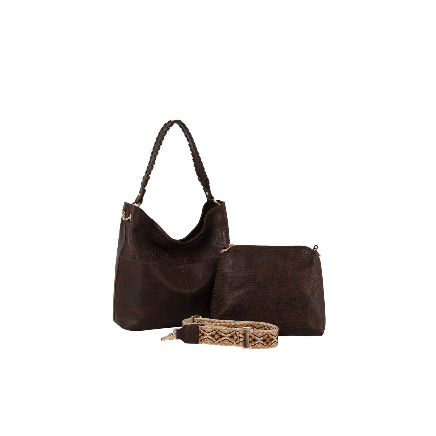 HR CORP - Calin 2in1 weaving top handle slouchy hobo