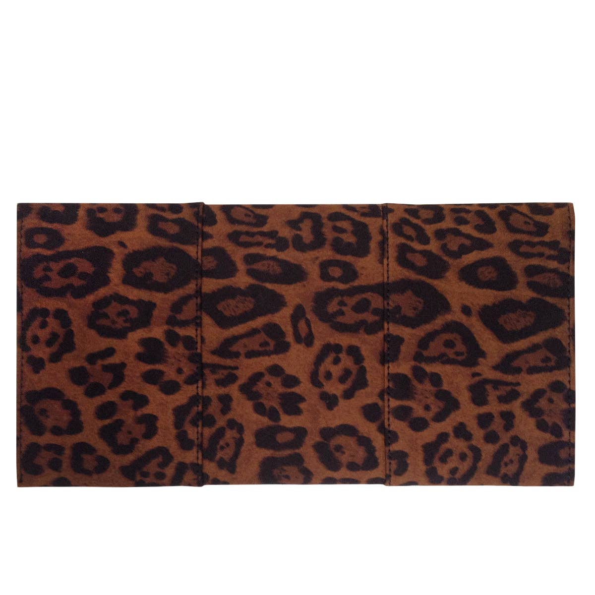 JNBFASHION.COM - Faux Suede Flat Leopard Envelope Clutch