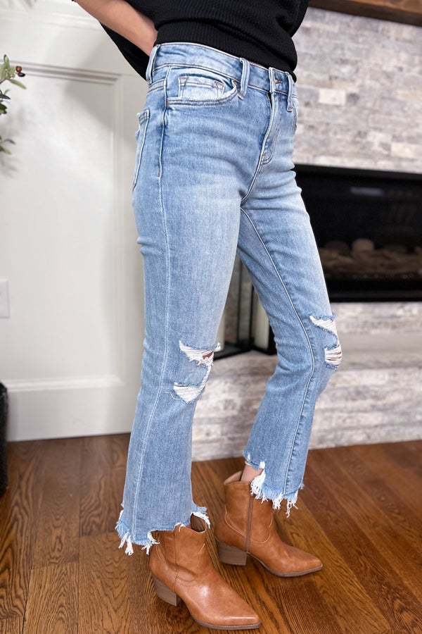 Lovervet by Vervet - High Rise Crop Flare Jean (SHIPS IN 2-3 WEEKS)