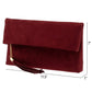JNBFASHION.COM - Faux Micro Suede Foldover Clutch