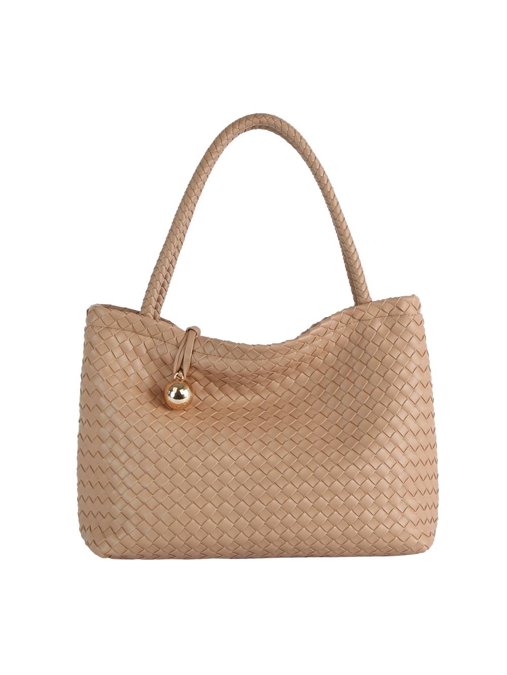HR CORP - Ecostitch USA Women's Woven Shoulder Bag with Gold Accent