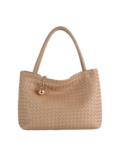 HR CORP - Ecostitch USA Women's Woven Shoulder Bag with Gold Accent