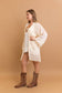 Leto Accessories - Embroidered Floral Vine Lightweight Kimono - Bell Sleeves