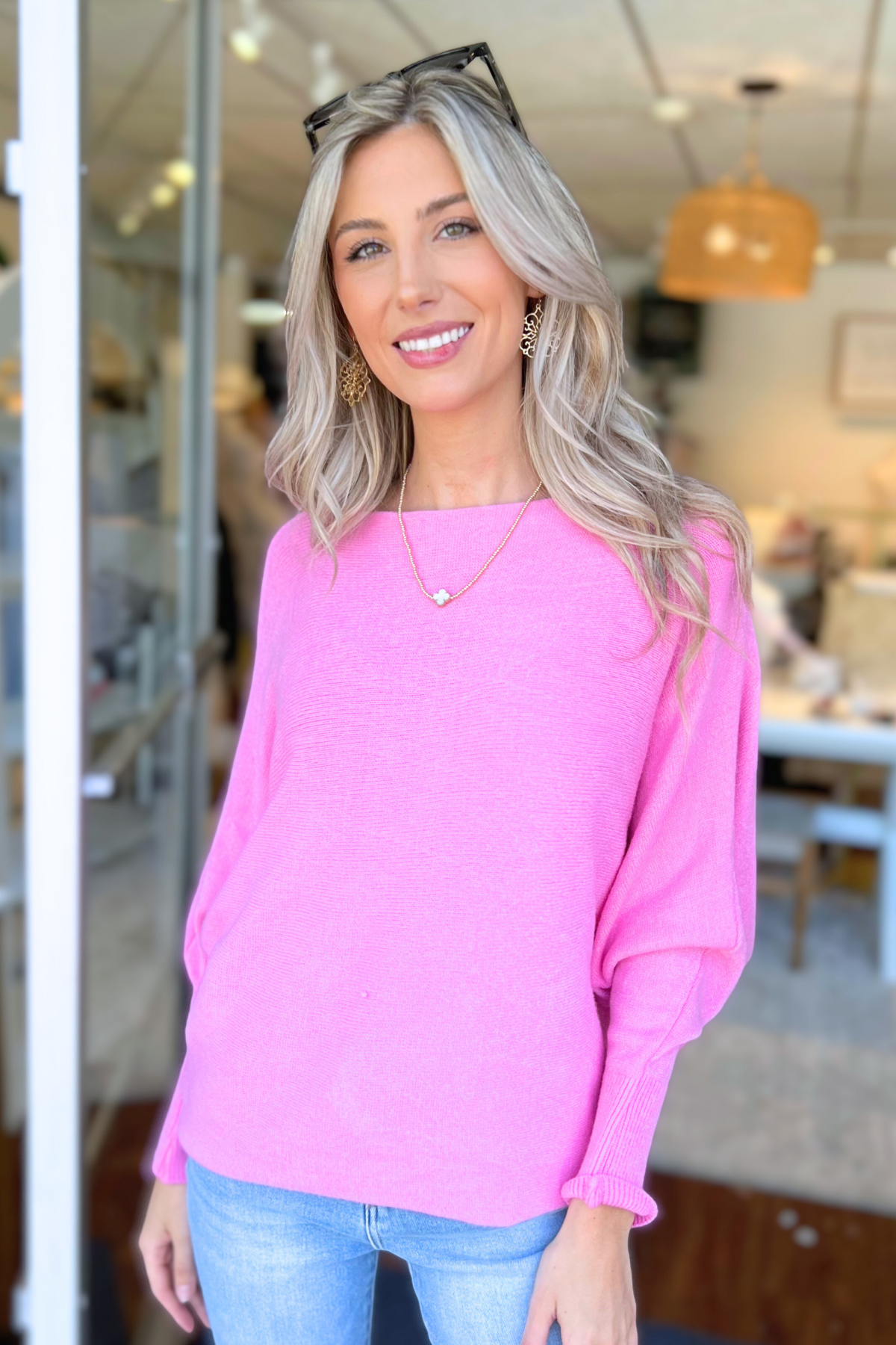 THE PERFECT CASHMERE BLEND SWEATER, Lt Fuchsia  (IN STOCK!)