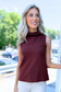 Active USA - Sleeveless Turtle Neck Soft Knit Top, Dark Burgundy (Ships in 1 week)