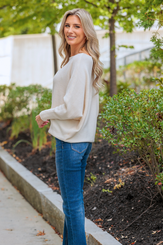 THE PERFECT CASHMERE BLEND SWEATER, Ivory (IN STOCK!)