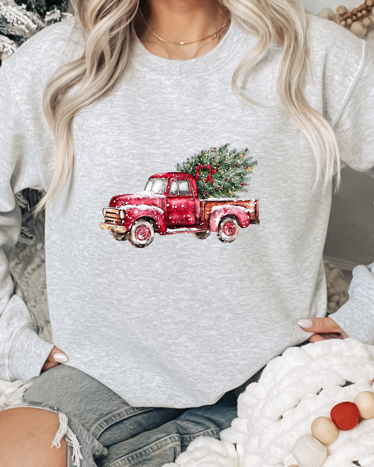 Plain Vintage RED Truck, Super Soft Sweatshirt