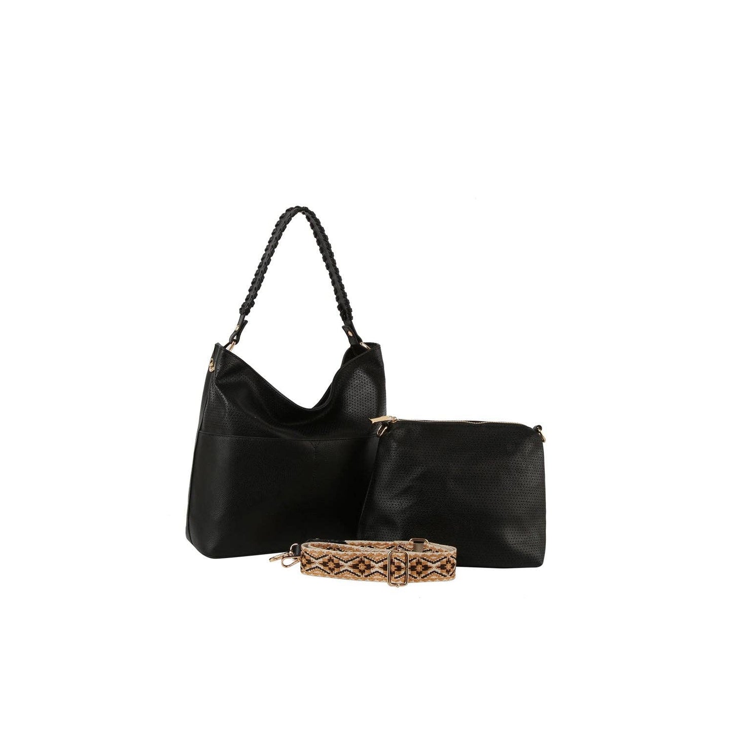 HR CORP - Calin 2in1 weaving top handle slouchy hobo
