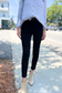 Active Basic | Active USA - 5-pockets Shape Skinny Ponte Mid-rise Pants, Black
