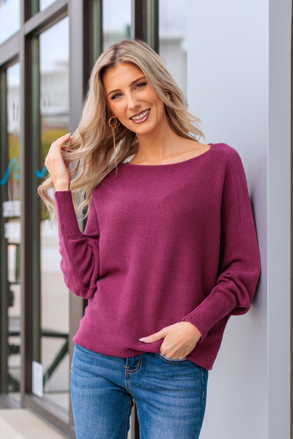 THE PERFECT CASHMERE BLEND SWEATER, Plum  (IN STOCK!)