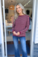 STACCATO - STRIPED WAFFLE SWEATER : BURGUNDY
