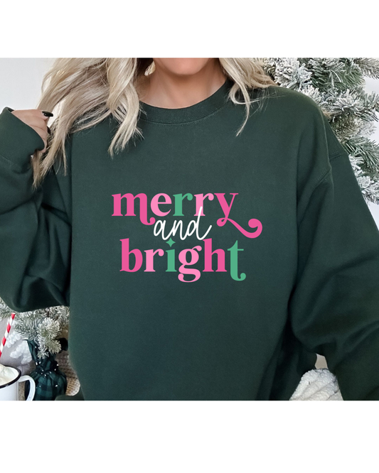 Merry & Bright Pink/Green, Sweatshirt