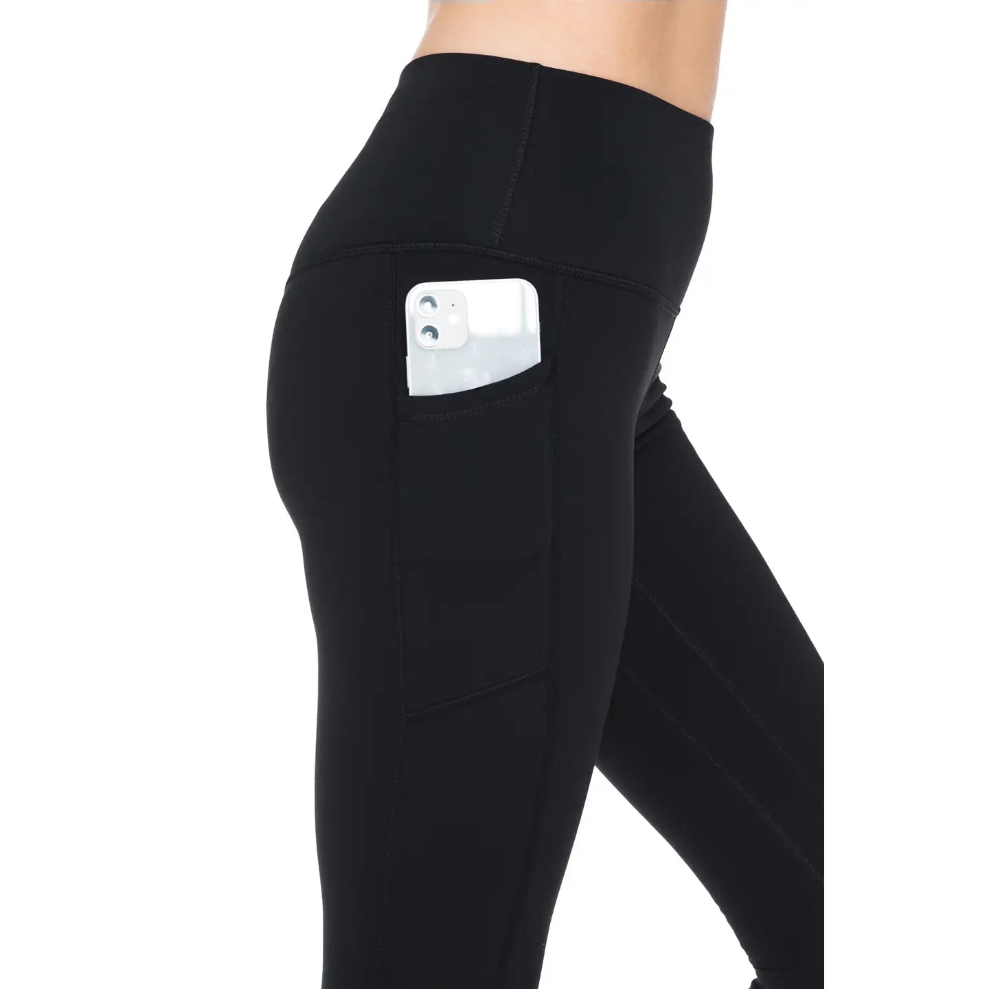 The Kimmie Fleece Pocket Leggings, Black    (SHIPS IN 1-2 WEEKS)