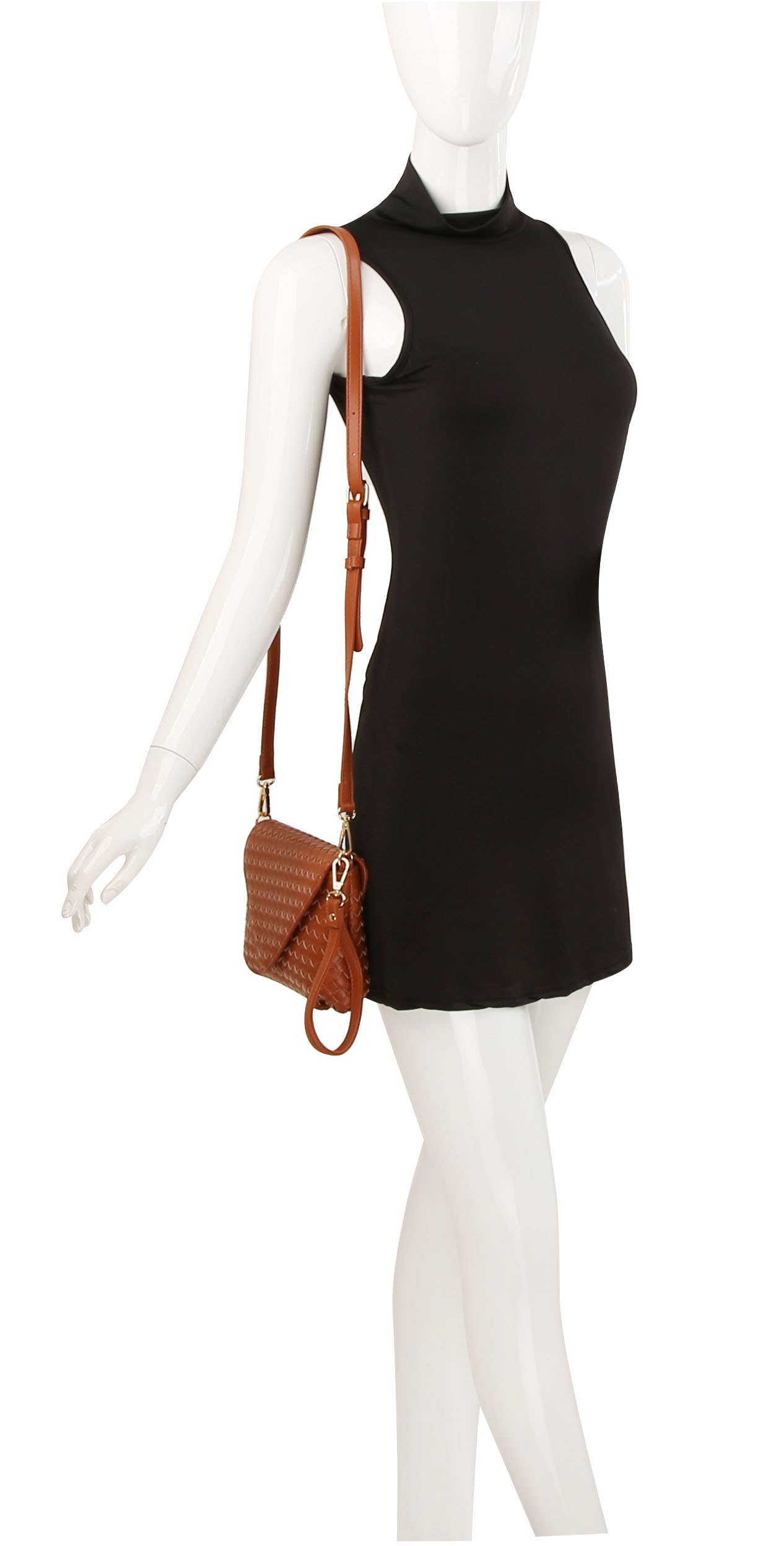 HR CORP - Ecostitch woven envelope clutch crossbody bag