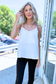 Active Basic | Active USA - V-neck with back Cross Strap Woven Cami Top